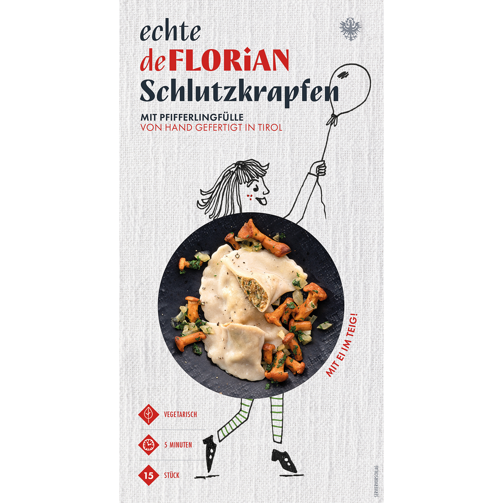 Schlutzkrapfen mit Pfifferlingsfülle