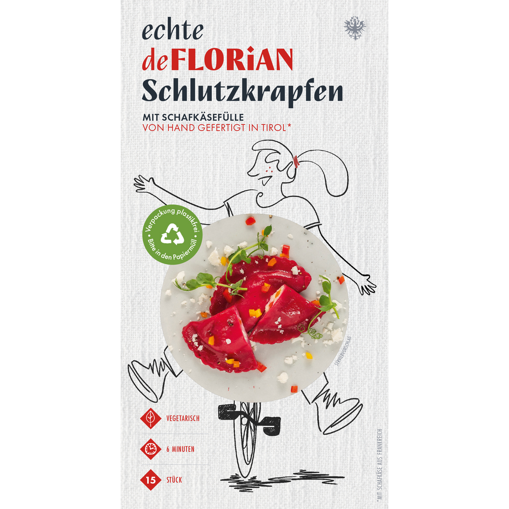 Schlutzkrapfen mit Schafkäsefülle