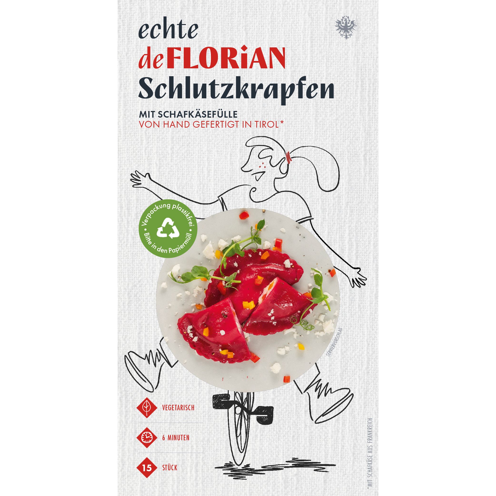 Schlutzkrapfen mit Schafkäsefülle