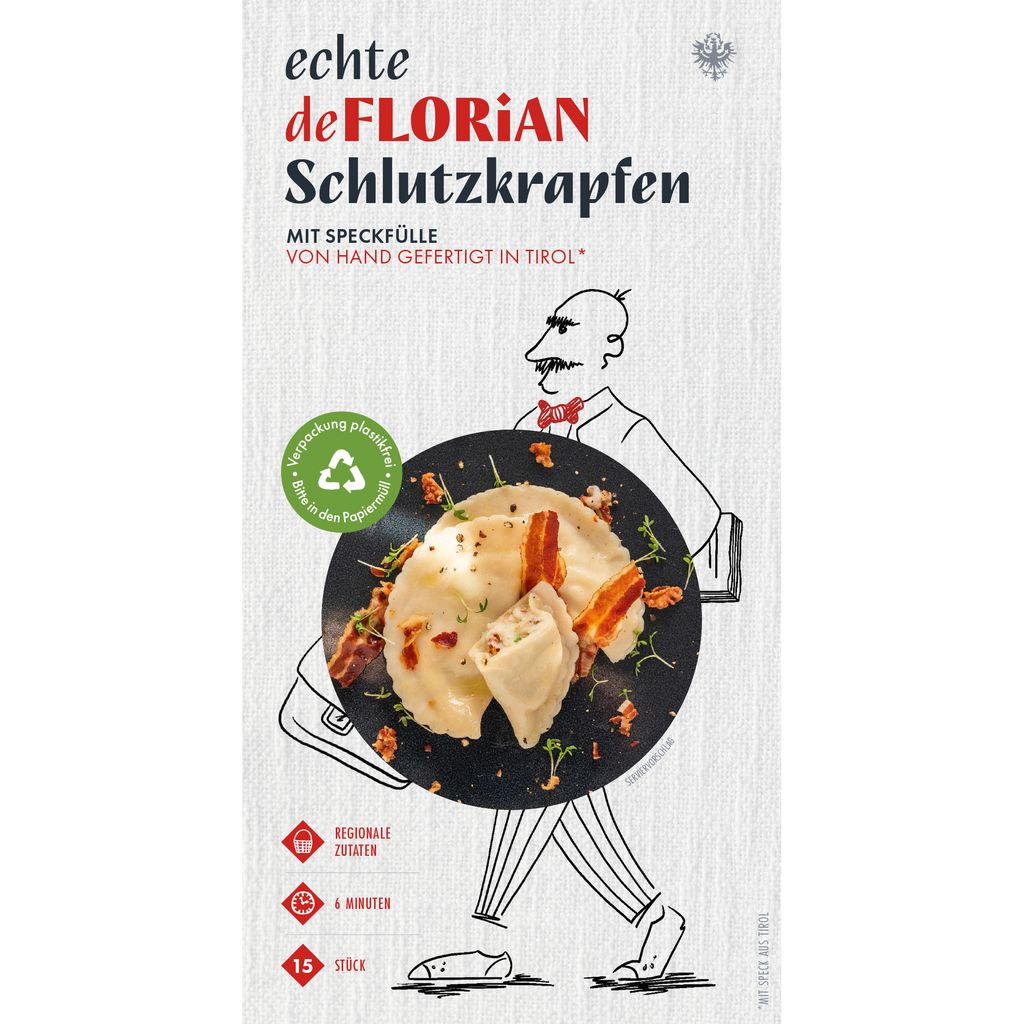 Schlutzkrapfen mit Speckfülle