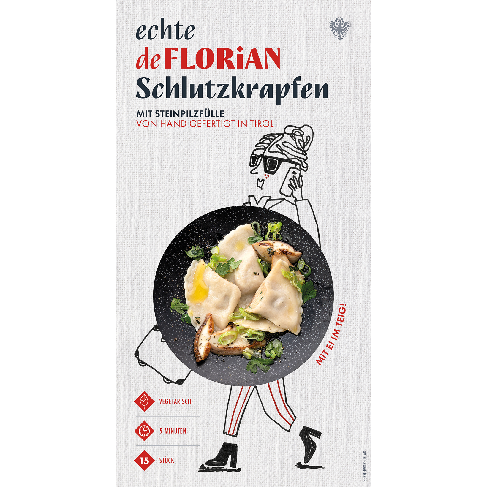 Schlutzkrapfen mit Steinpilzfülle